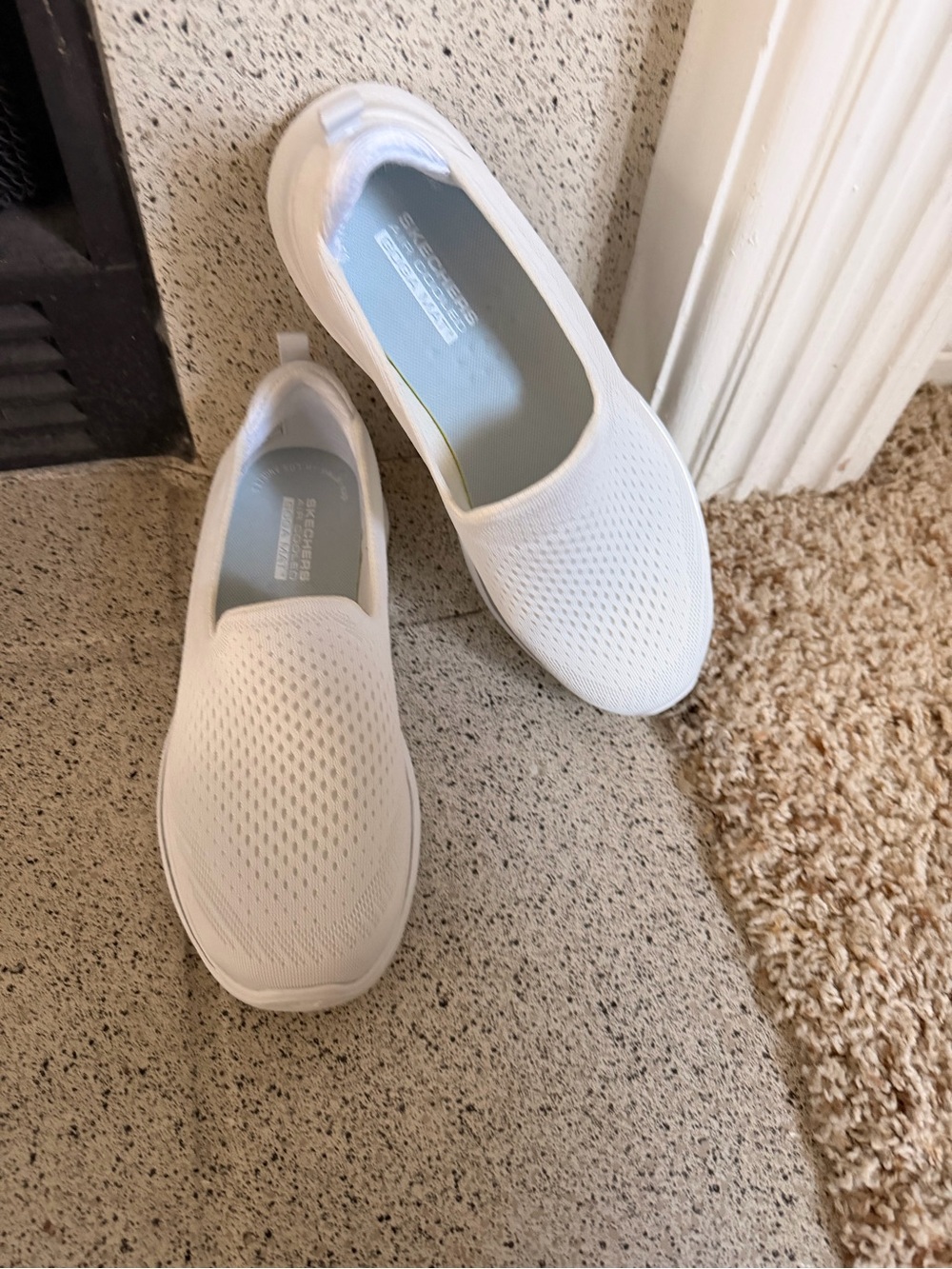 Skechers Women’s Slip-On Knit Sneakers - White